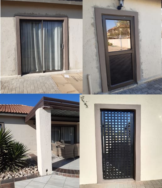 Borders built around doors, with a manufactured gate
