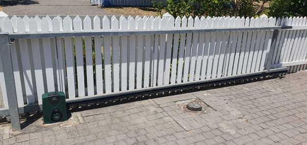 A gate with its motor fitted